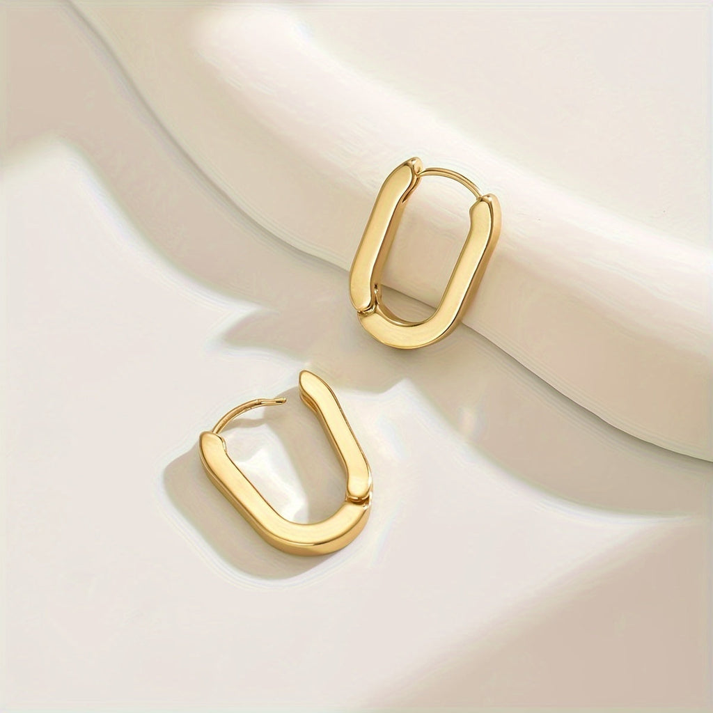 Elegantes Pendientes de Aro con Forma Geométrica