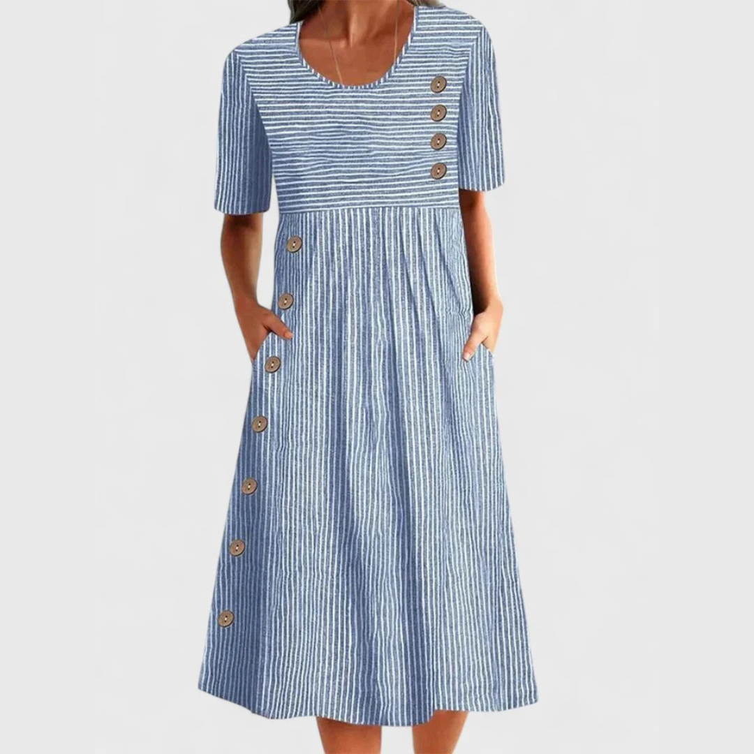Laura | Vestido Midi a Rayas