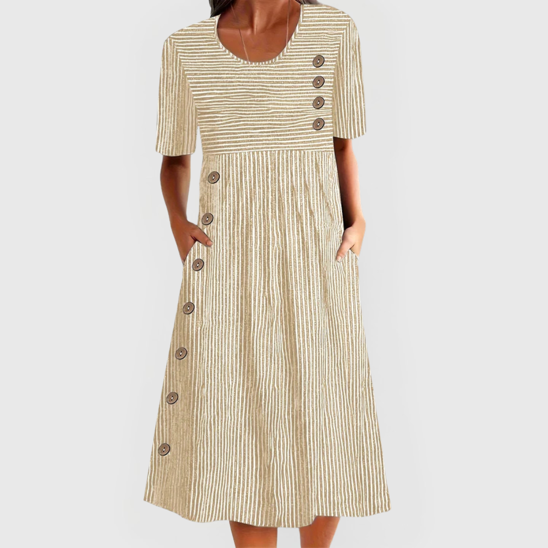 Laura | Vestido Midi a Rayas