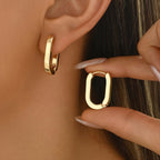 Elegantes Pendientes de Aro con Forma Geométrica