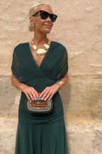 Luisa | Elegante Vestido Largo de Fiesta con Cuello en V