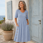 Laura | Vestido Midi a Rayas