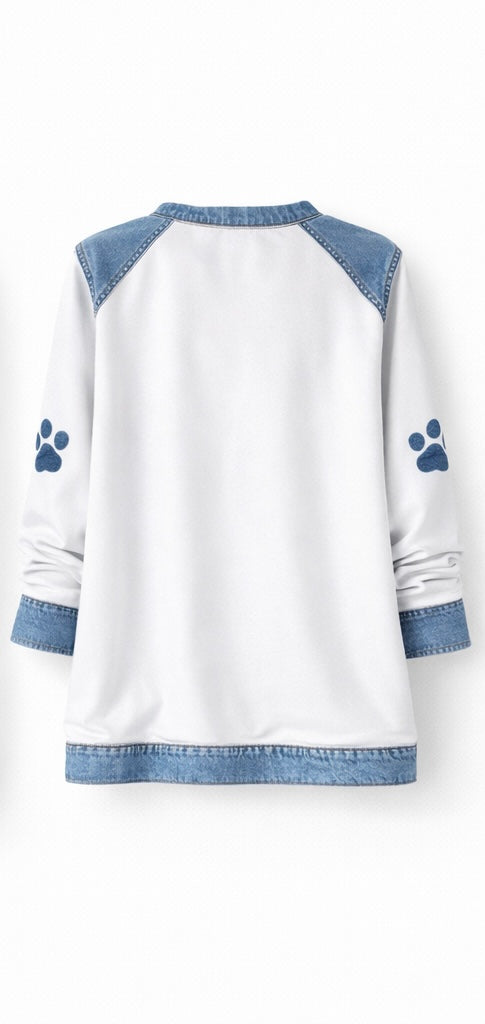 Blanca | Camiseta manga larga pet denim