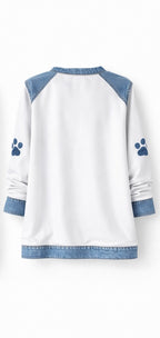 Blanca | Camiseta manga larga pet denim