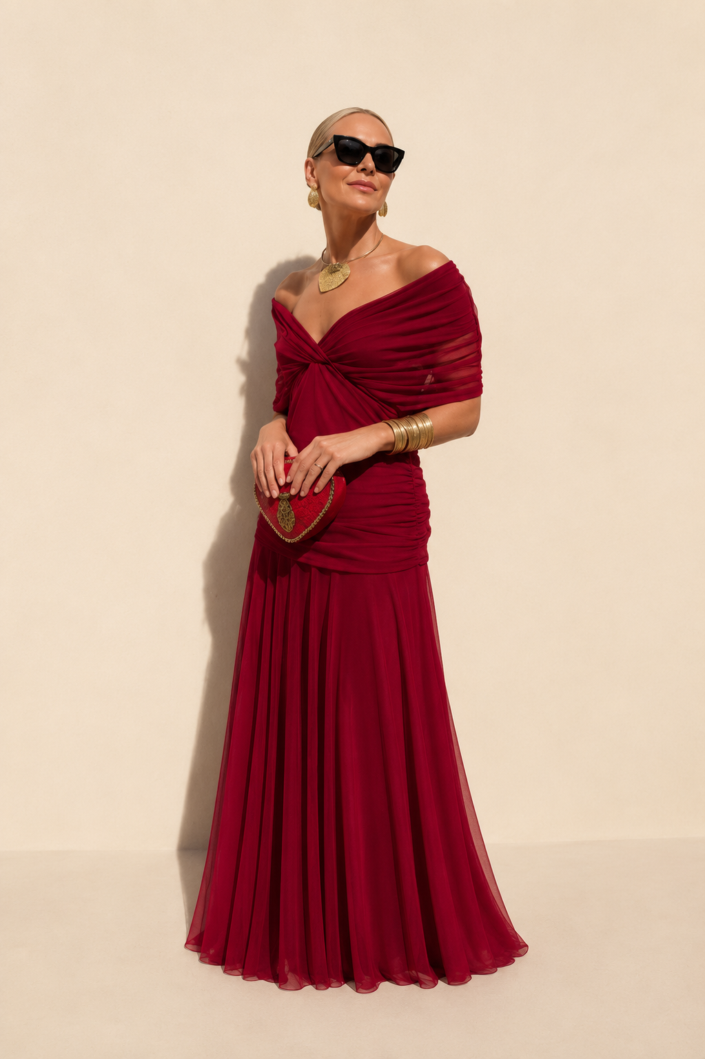 Luisa | Elegante Vestido Largo de Fiesta con Cuello en V