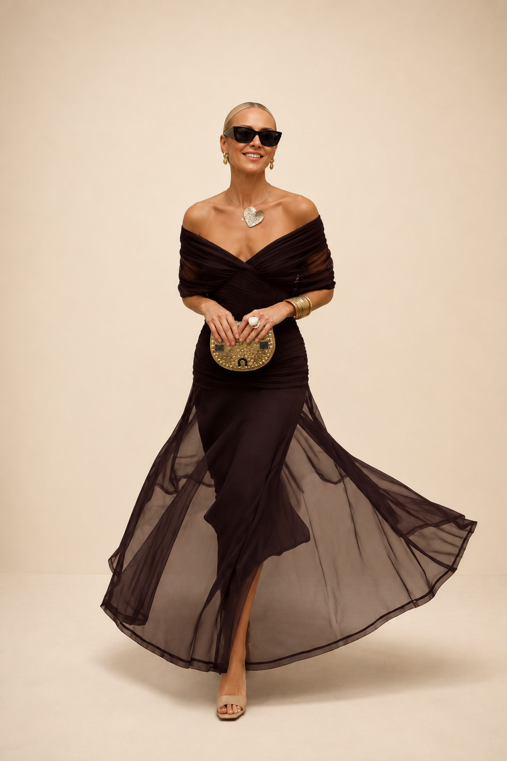 Luisa | Elegante Vestido Largo de Fiesta con Cuello en V