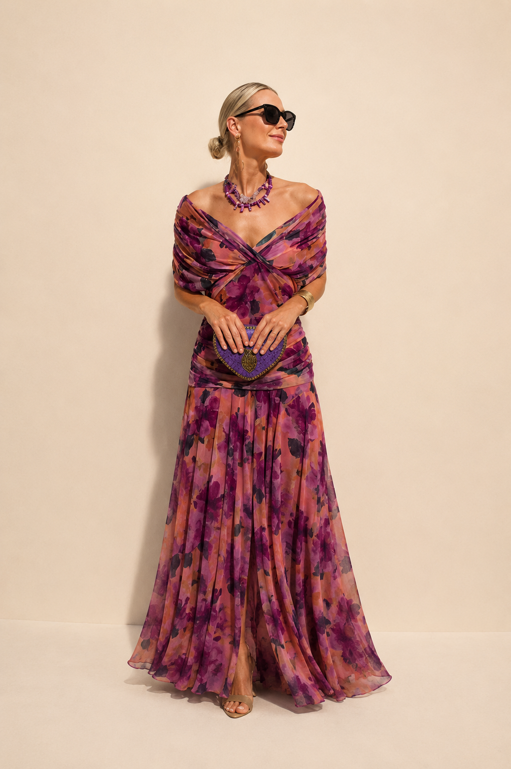 Luisa | Elegante Vestido Largo de Fiesta con Cuello en V
