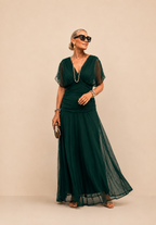 Luisa | Elegante Vestido Largo de Fiesta con Cuello en V