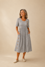 Laura | Vestido Midi a Rayas