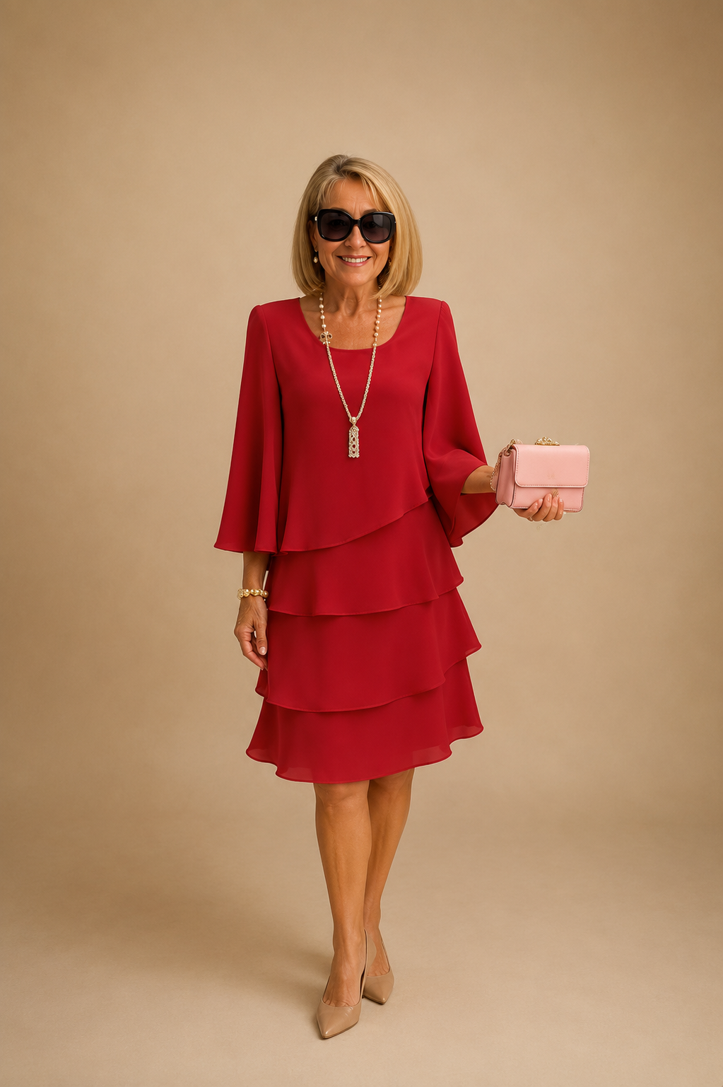 Marta | Elegante Vestido Midi con Volantes