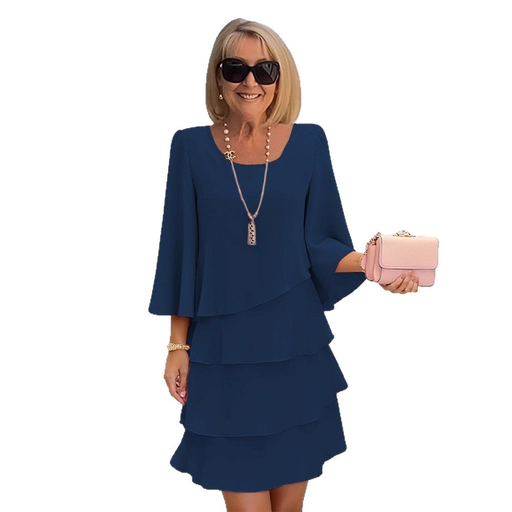 Marta | Elegante Vestido Midi con Volantes
