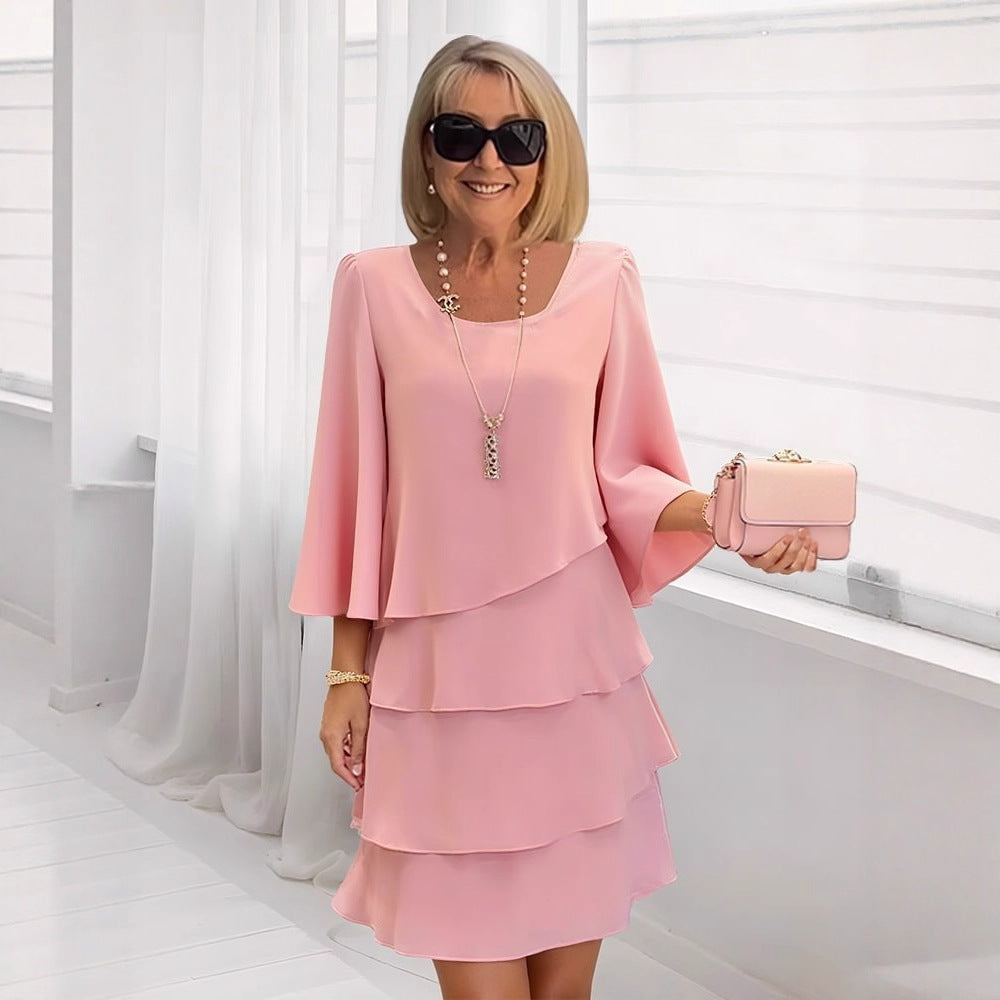 Marta | Elegante Vestido Midi con Volantes