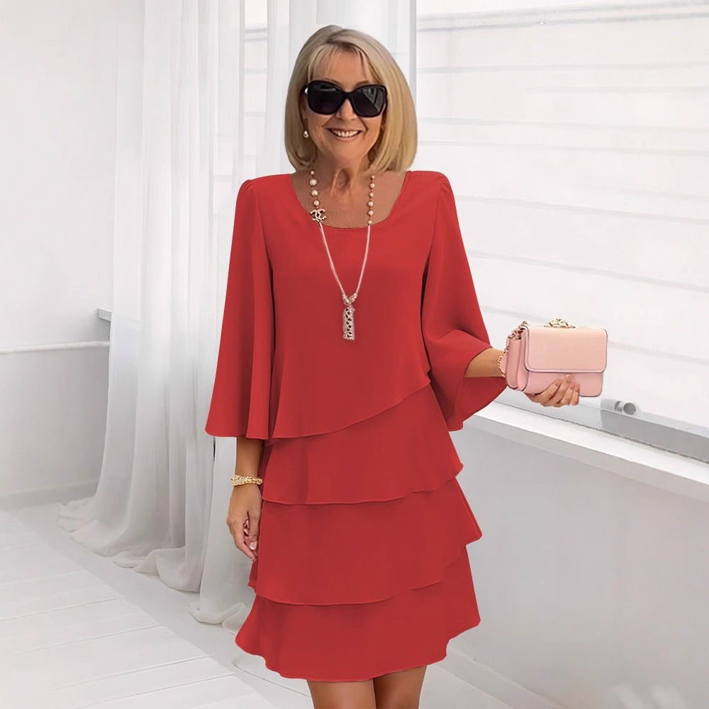 Marta | Elegante Vestido Midi con Volantes