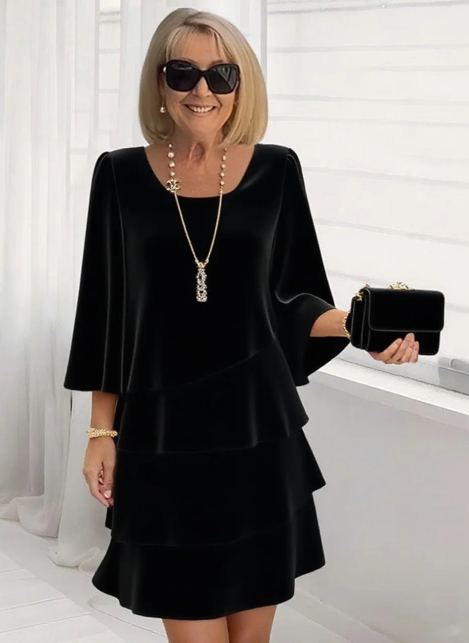 Marta | Elegante Vestido Midi con Volantes