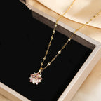 Collar Romántico «Sakura rosa» de Acero Inoxidable