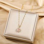 Collar Romántico «Sakura rosa» de Acero Inoxidable