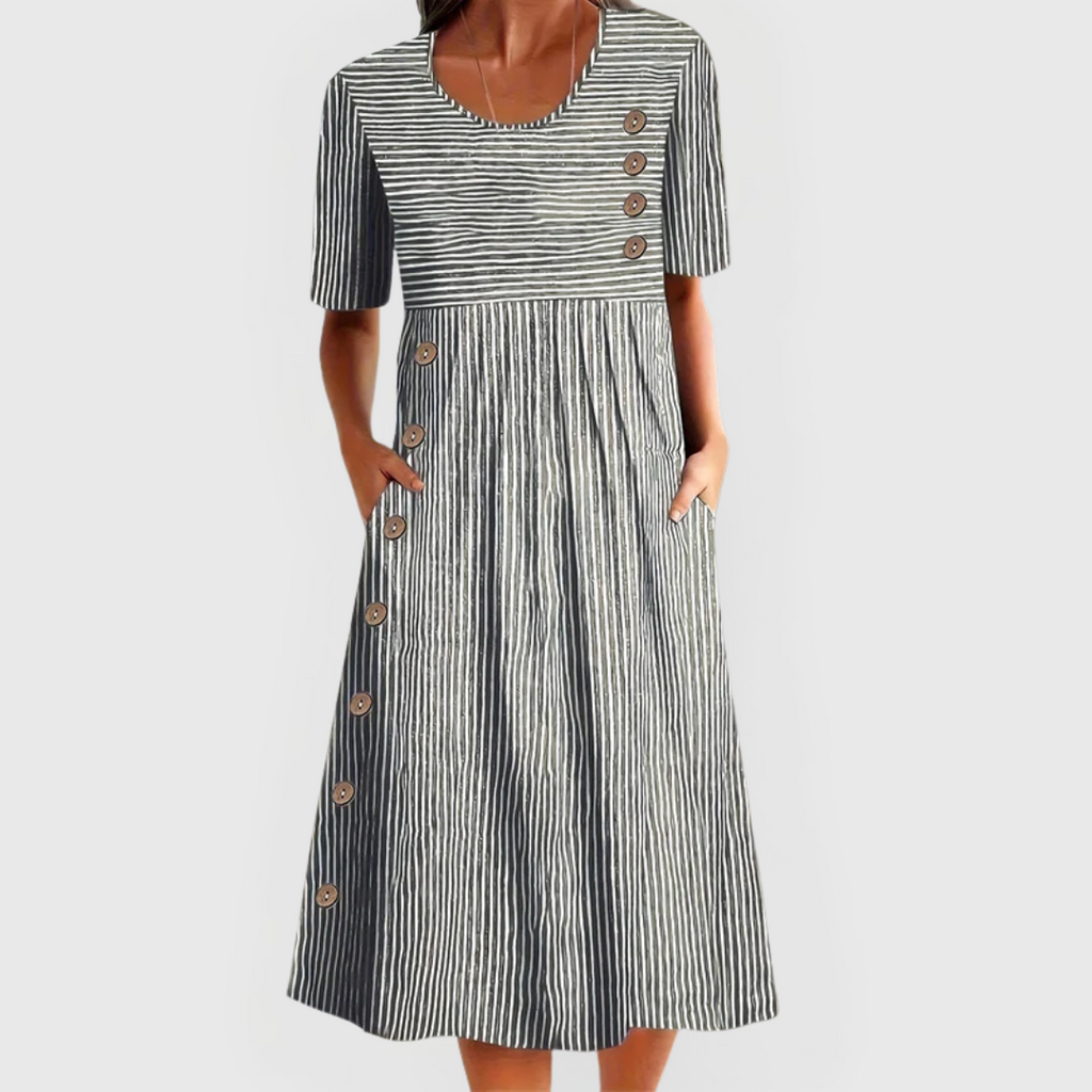 Laura | Vestido Midi a Rayas