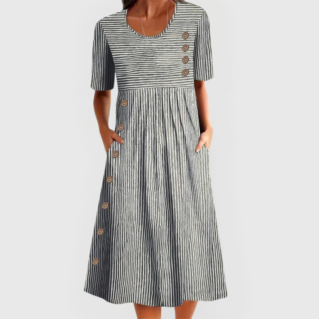 Laura | Vestido Midi a Rayas