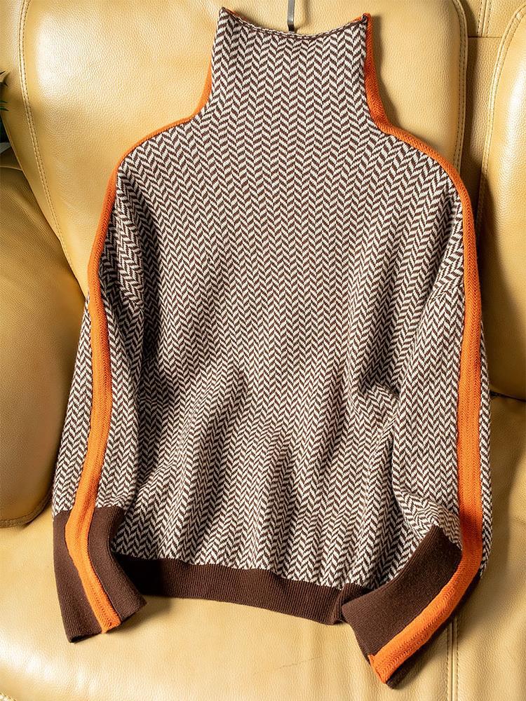 Celia | Jersey de Cuello Alto con Detalles en Contraste