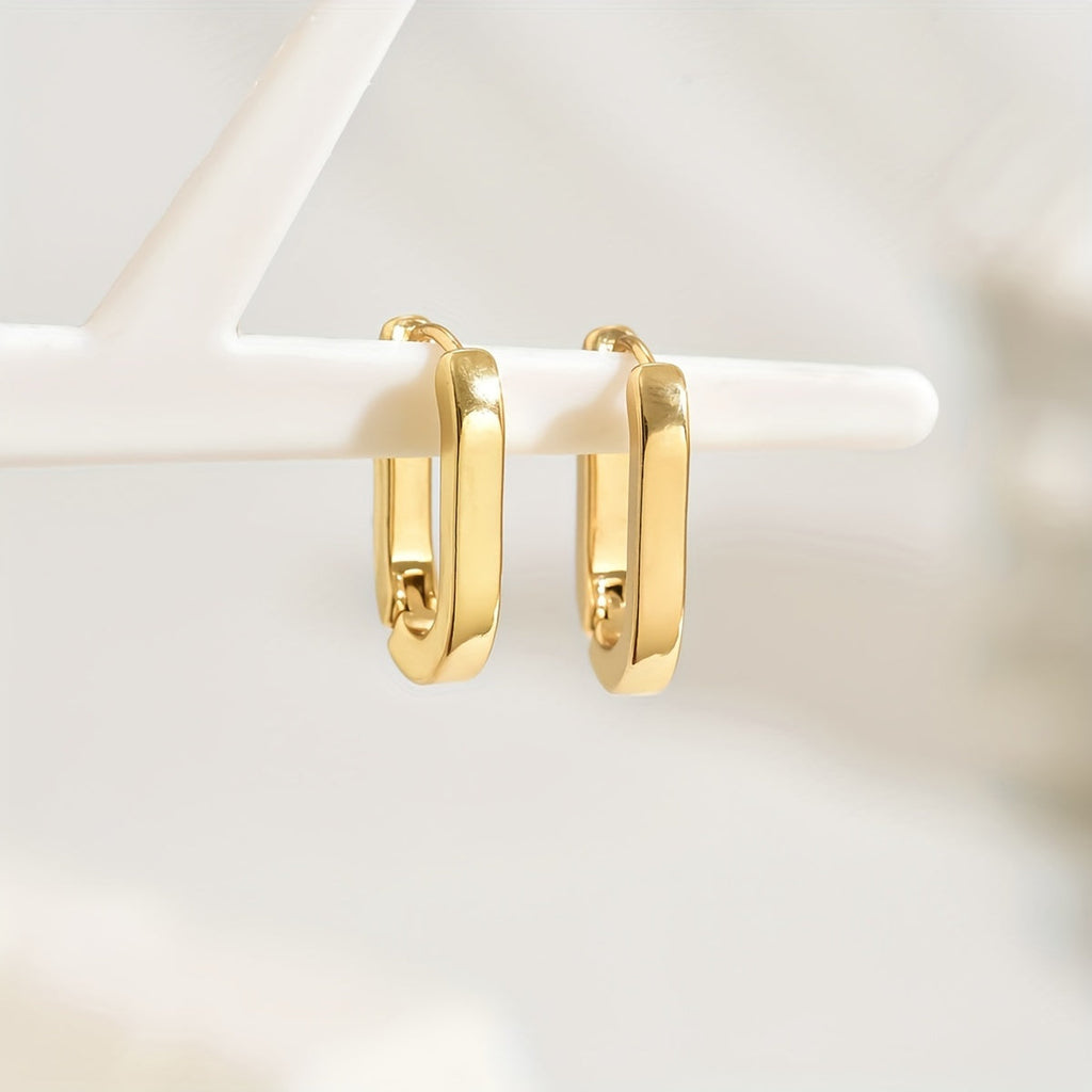 Elegantes Pendientes de Aro con Forma Geométrica