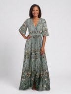 Malena | Vestido Largo de Flores con Cuello en V