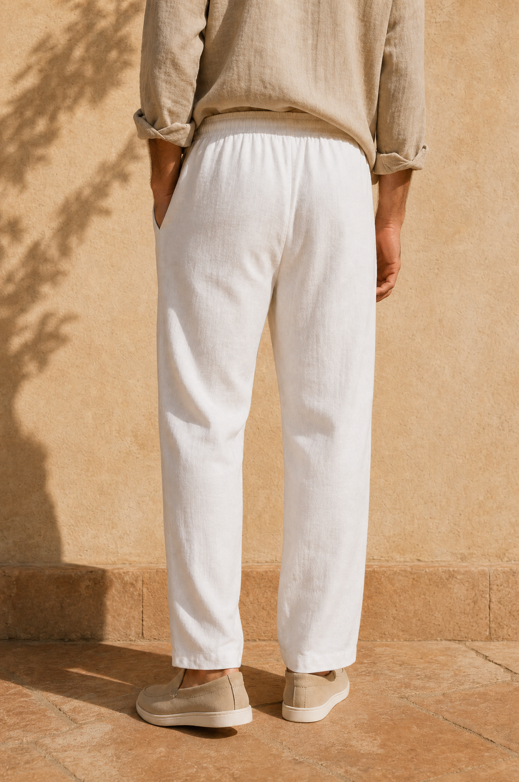 Pantalones Rectos de Lino