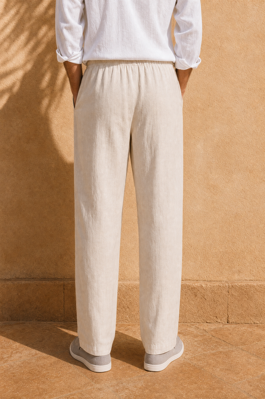 Pantalones Rectos de Lino