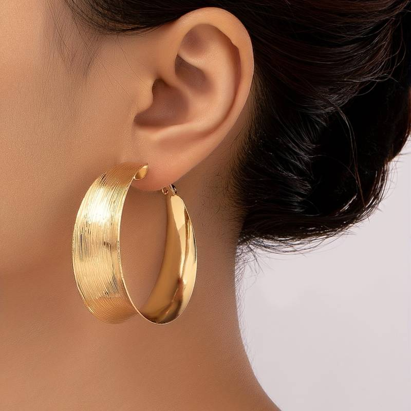 Pendientes de Aro Dorados de Estilo Vintage
