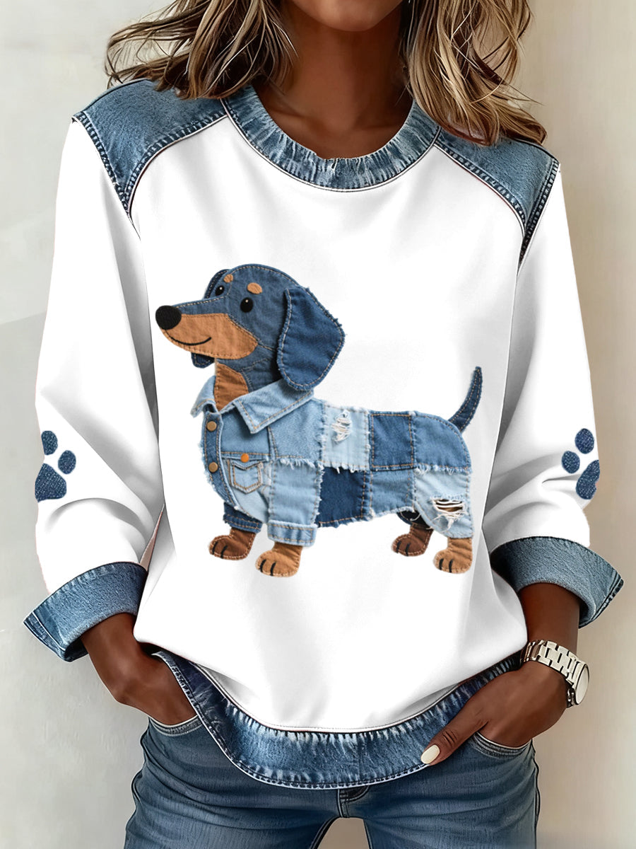 Blanca | Camiseta manga larga pet denim